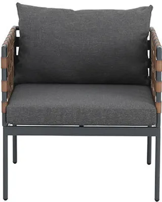 Produktbild von riess-ambiente Outdoor Lounge-Sessel UNIQUE 70cm schwarz braun grau Aluminium inkl. Kissen