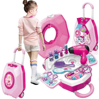Produktbild von 2-in-1 Schminkkoffer für Mädchen, Beauty Trolley & Schminktisch Kinder Set