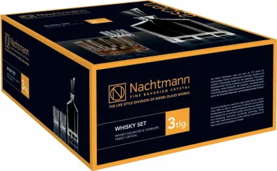 Obrázek produktu pro Sada na whisky Nachtmann Aspen, 3 ks, barové nádobí, karafa a sklenice na whisky, tumbler, křišťálové sklo, 0090024-0