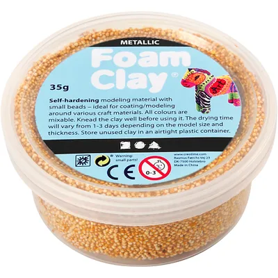 Produktbild von Creativ Company Foam Clay, Modellierton, Gold, Kind, Kunststoff-Topf, Junge/Mädchen, 35 g