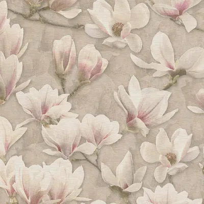 Produktbild von Blumentapete Magnolien Beige Rosé - Vliestapete floral romantisch - Mustertapete zart AS-Creation (KG-174805)