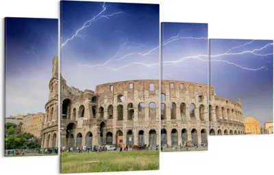 Produktbild von Bild auf Leinwand - Leinwandbild - Italien Architektur Kolosseum Tourismus - 120x70cm - Wand Bild - Wanddeko - Leinwanddruck - Bilder - Kunstdruck - Leinwand bilder - Wandkunst - DL120x70-2505
