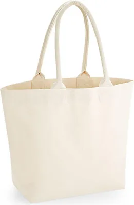 Immagine prodotto di Westford Mill W626 | Borsa in cotone Fairtrade 35x18x37 cm - Colore: Naturale - Dimensioni: 35 x 18 x 37 cm