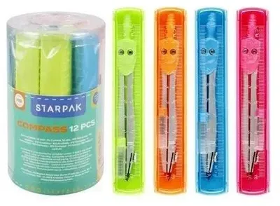 Produktbild von Metallzirkel mit Lineal, verschiedene Ausführungen – STARPAK