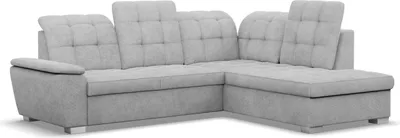 Produktbild von Ecksofa BARON Economy - Version, 255 x 200 x 105, RECHTS - Farben Hellgrau, Kopfstützenverstellung: 7-stufig, Zusatzfunktionen: Keine Schlaffunktion,
