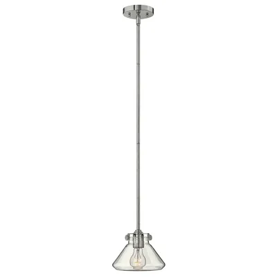 Image de Suspension Congress chromée 1xE27x60W, verre, dimensions : 90,2 x 20,3 x 20,3 cm, IP20, Hinkley