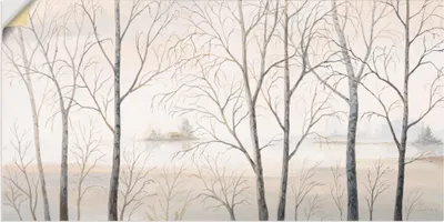 Produktbild von ARTland Wandbild, selbstklebend Seeufer am Wald I Größe: 100x50 cm