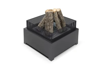 Image de Fireplace Brasero Noir – Acier thermolaqué 55×55×37 cm – Moderne & résistant aux intempéries – Prémonté – Jardin & terrasse – 16 kg