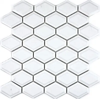 Produktbild von Mosaik Fliese Keramik Diamant Metro weiß glänzend Fliesenspiegel Küche MOS13MD-0101_f | 10 Mosaikmatten