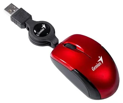 Image de Souris GENIUS Micro Traveler ruby V2, souris pour ordinateur portable, optique, 1000 DPI, USB , taille 74mm seulement