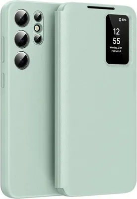 Immagine prodotto di Custodia per Samsung Galaxy S25 Ultra - Cover portafoglio Phonesta Smart View Window - Verde chiaro