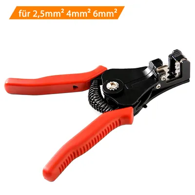 Produktbild von ORSEM Abisolierzange für Kabeladern 2,5 /4,0 /6,0mm² PV Solar Kabel Solarkabel Kabelschneider Schneidzange Photovoltaik Solarzange Crimpzange Rot