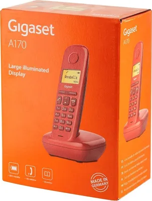 Produktbild von Gigaset A170 – Schnurloses DECT-Telefon in Rot mit 50 Kontakten und 1,5-Zoll-Display