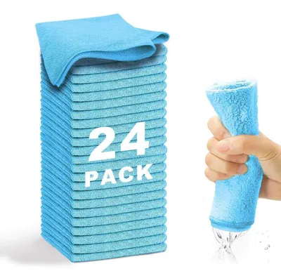 Produktbild von Mikrofasertücher Serie 2100 33x33cm Hochsaugfähig Wiederverwendbar Fusselfrei Blau 24 Stück