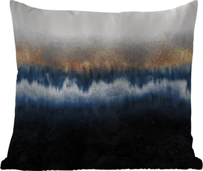 Produktbild von MuchoWow® Outdoor Kissen - Abstrakt - Gold - Luxus - Blau - 45x45 cm - Wetterfest - Lounge Kissen - Fotokissen - Dekoratives Kissen