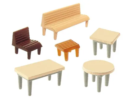 Produktbild von Faller 272440 - 1/160 / N 7 Tische, 24 Stühle, 12 Bänke - Neu