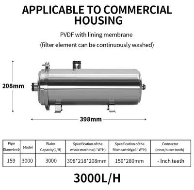 Productafbeelding van Waterfilter, roestvrij staal, ultrafiltratietechnologie, 3000 liter