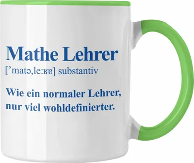Produktbild von Trendation - Mathelehrer Tasse Mathematiker Tassen mit Spruch Lustig Kaffeetasse Geschenk Mathe Lehrer (Grün)