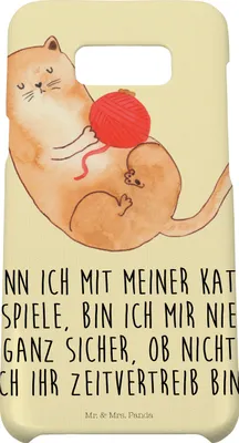 Produktbild von Mr. & Mrs. Panda Samsung Galaxy S8 plus Handyhülle  Katze Wolle - Gelb Pastell - Geschenk, Handy, Cats, Case, Spielen, Hülle, Cat, Cover, Haha