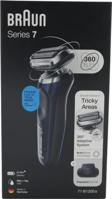 Produktbild von Braun Series 7 71-B1200s, Folienschaber, Blau, 360° Flex, Edelstahl, Tasten, LED