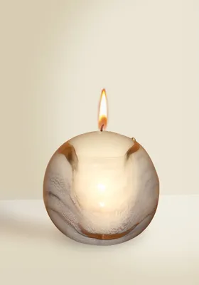 Produktbild von Designkerze Lotos Kugelkerze Elfenbein Ø 100 mm, 1 Stück