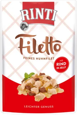 Produktbild von Rinti Filetto Jelly Huhn & Rind 100g