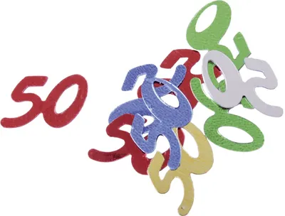 Produktbild von PaperStyle 45099 Konfetti Zahl 50 - 10 g, ca. 15 mm, bunt