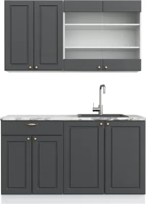 Obrázek produktu pro Jednotková kuchyně Vicco Fame-Line Antracitově zlatá/bílá 140 cm bez pracovní desky, Model 38028