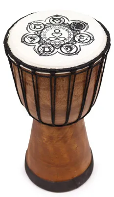 Productafbeelding van Handgemaakte djembe-trommel met brede klankbodem - 30 cm