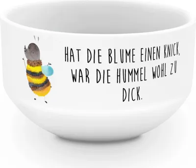 Produktbild von Mr. & Mrs. Panda Schüssel Hummel flauschig - Weiß - Geschenk, porzellanschale, Blume, Natur, Müslischale, schälchen, Biene, frühstücksbowl, Gute Laune, schale