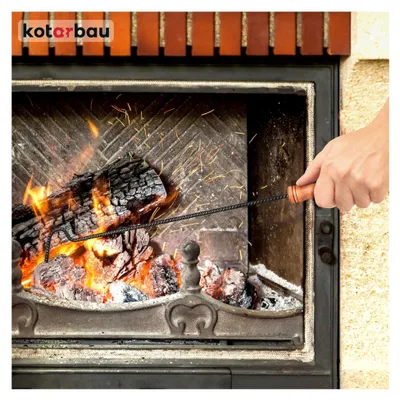 Produktbild von Kaminbesteck Schwarz Modern Ofenbesteck Kaminofen Zubehör Kamingarnitur Set Bürste Schaufel Aschekratzer Schürhaken