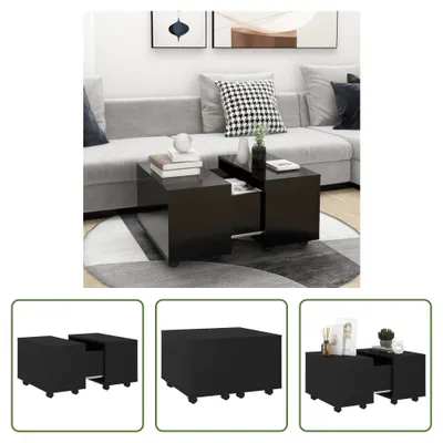 Produktbild von The Living Store Couchtisch Schwarz 60x60x38 cm Holzwerkstoff
