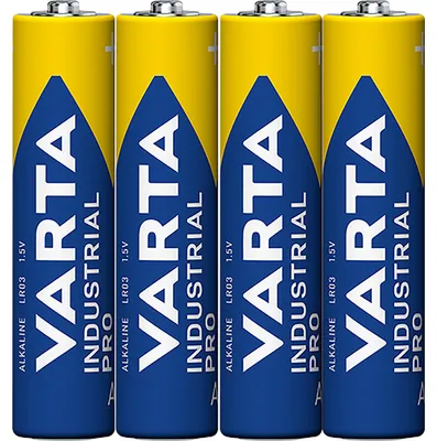 Zdjęcie produktu dla Varta Industrial AAA, Jednorazowa bateria, AAA, Alkaliczny, 1,5 V, 4 szt., Niebieski