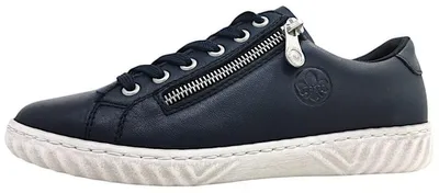Produktbild von Rieker Damen Sneaker Leder Reißverschluss leicht bequem rutschfest weich N0900, Größe:41 EU, Farbe:Blau