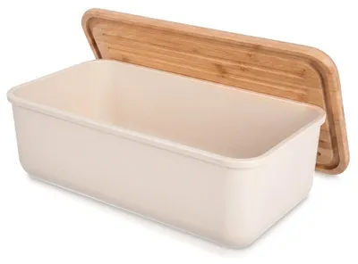 Image de Orion | Boîte à pain avec planche à découper plastique bambou crème