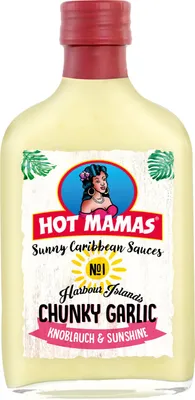 Produktbild von HOT MAMAS Sunny Caribbean Chunky Garlic Sauce Knoblauchsoße 195ml