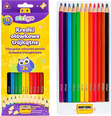 Image de Crayons triangulaires, 12 couleurs