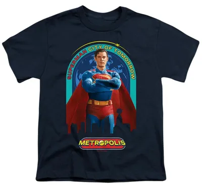 Produktbild von Superman - "2025 City Of Tomorrow" T-Shirt für Kinder TV36595 (116) (Marine)
