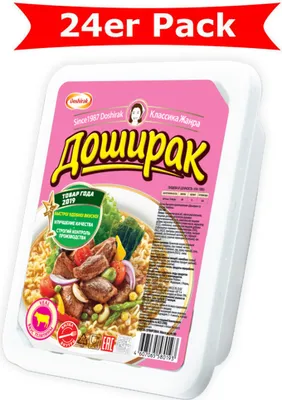 Produktbild von Doschirak instant Nudeln Kalb 24er Pack (24 x 90g) Doshirak доширак