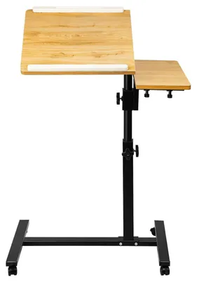Produktbild von Betttisch höhenverstellbar mit Rollen, faltbar, Holzoptik, 70 x 44 x 65-95 cm