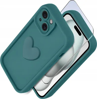Zdjęcie produktu dla Etui do iPhone 13 | 14 silikonowe MATOWE serce + Szkło ochronne na ekran 9H