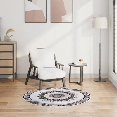 Zdjęcie produktu dla vidaXL Dywan zmywalny wielokolorowy φ120 cm antypoślizgowy