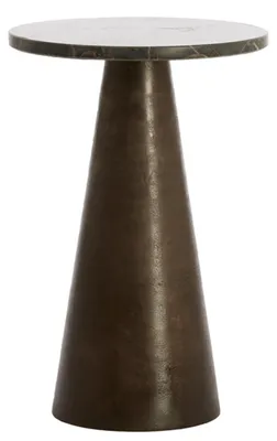 Zdjęcie produktu dla Light & Living YNEZ stolik boczny ciemny brąz marmur – Ø36x51 cm