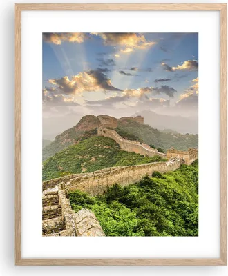 Produktbild von Gerahmtes Poster - Rahmen in heller Eiche - Wand Berg asiatisch china - 40x50 cm - Wand Bild - Wanddeko - Wandbilder - Wandposter - Bilderrahmen - Bilder - Kunstdruck - Wandbild - P2NPA40x50-3069