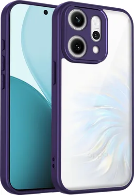 Produktbild von Hülle für Oppo Reno14 Transparente Rückseite TPU Bumper Stoßfest Handyhülle Lila