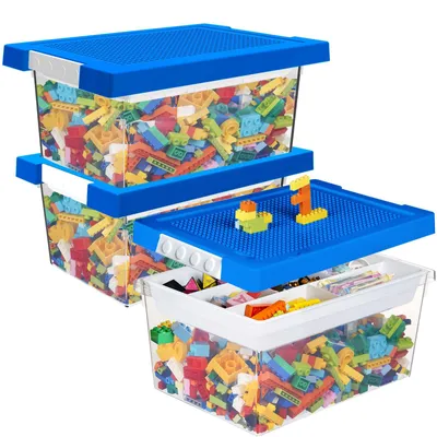 Immagine prodotto di Contenitori impilabili in plastica con cassetto estraibile, set da 3