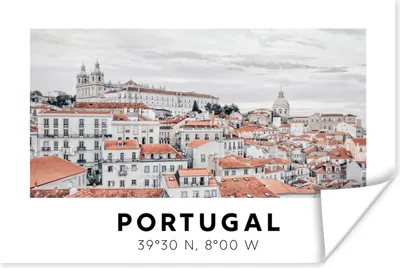 Produktbild von MuchoWow® Poster Portugal - Europa - Rot - Silhouette 180x120 cm - Fotoplakat