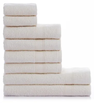 Immagine prodotto di Omgoods - Set di asciugamani 8 pezzi, 100% cotone, include asciugamani da bagno, da mani e per gli ospiti