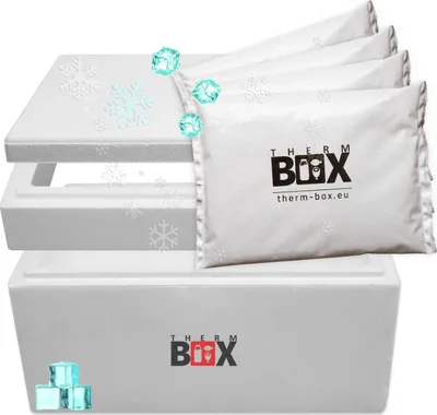 Produktbild von THERM BOX Modularbox 43M mit 4x Kühlakku für Kühlbox 43L Innen: 49x30x28cm Transportbox Thermobehälter Wiederverwendbar