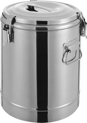 Image de Récipient isotherme - Seau autonome - Acier inoxydable - Volume 30 l - Pour cantines scolaires, hôtels, restaurants - Argent